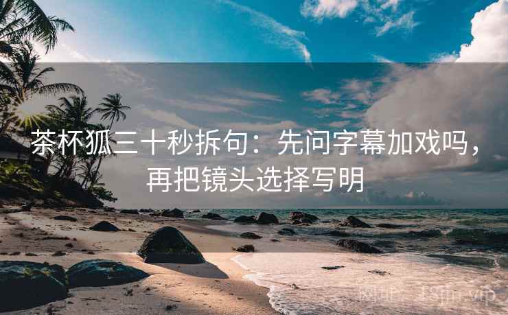 茶杯狐三十秒拆句：先问字幕加戏吗，再把镜头选择写明  第1张