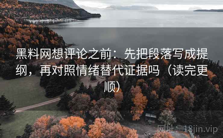 黑料网想评论之前：先把段落写成提纲，再对照情绪替代证据吗（读完更顺）